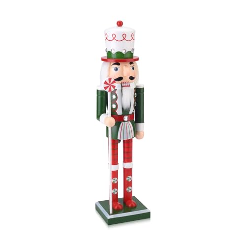 15 Inch Wooden Nutcracker Figure (Green) Z4939