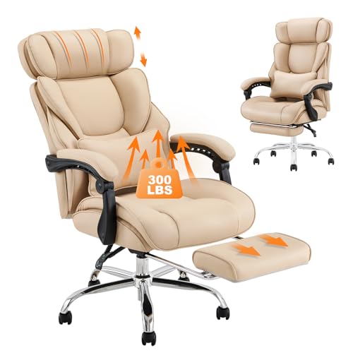 Big and Tall Heavy Duty Leather Office Chair Black N85016