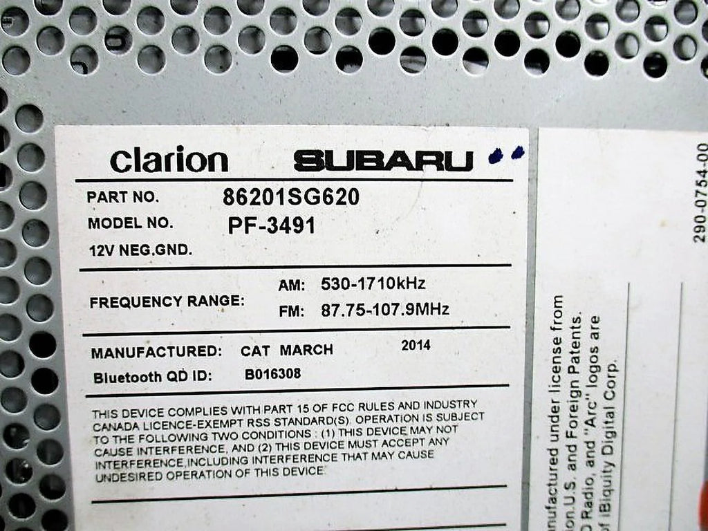 14 15 Subaru Forester MP3 CD HD Radio Receiver E1752