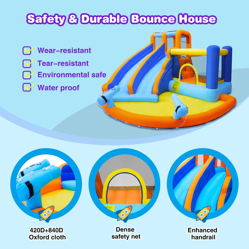 Kids Inflatable Water Slide Bouncer with Pool and Climbing Wall A5564