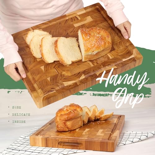 XL Acacia End Grain Wood Cutting Board (20x15x1.5in) I447726