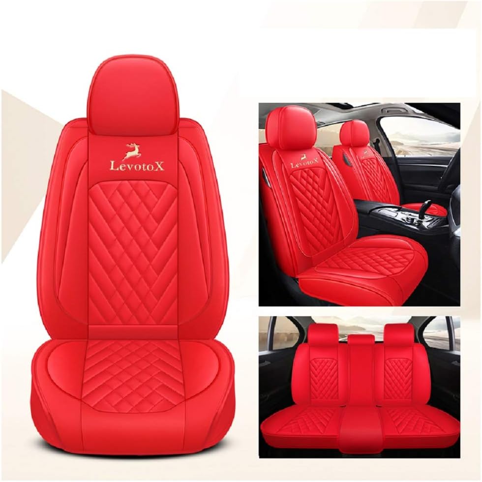 Black-Pink 5 Seats Full Set Car Seat Covers T6197