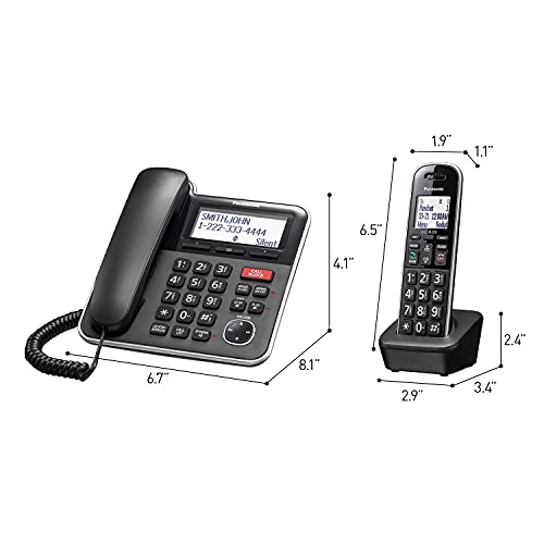 2 Handset Corded/Cordless Phone System with Answering Machine V3672