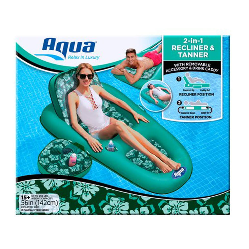 Set of 2 Inflatable 2 in 1 Pool Float Loungers with Cupholders E6323