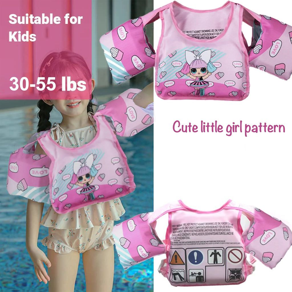 Kids Swim Vest Life Jacket with Shoulder Harness Arm Wings K986399