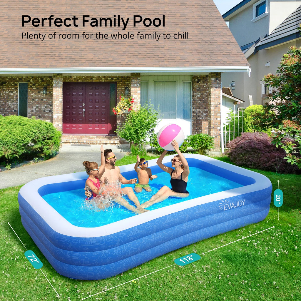 Inflatable Swimming Pools 118'' x 72'' x 20'' Y6806