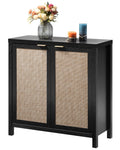 Set of 2 Rattan Cabinet with Doors P272980