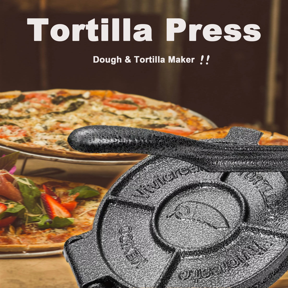 7.5 inch Grey Tortilla Press G590