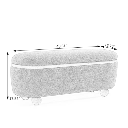 Dark Blue Upholstered Storage Ottoman Bench G6959