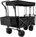 Extra Large Collapsible Garden Cart with Removable Canopy, Black S20093