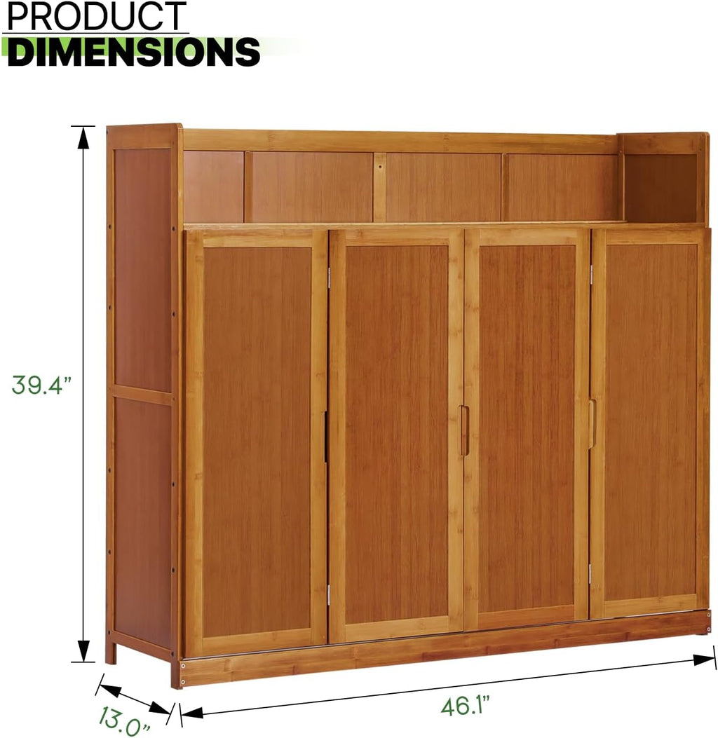 5 Tier Bamboo Shoe Cabinet with Doors J305