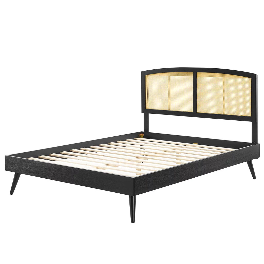 Black Wood Full Size Platform Bed Frame A689
