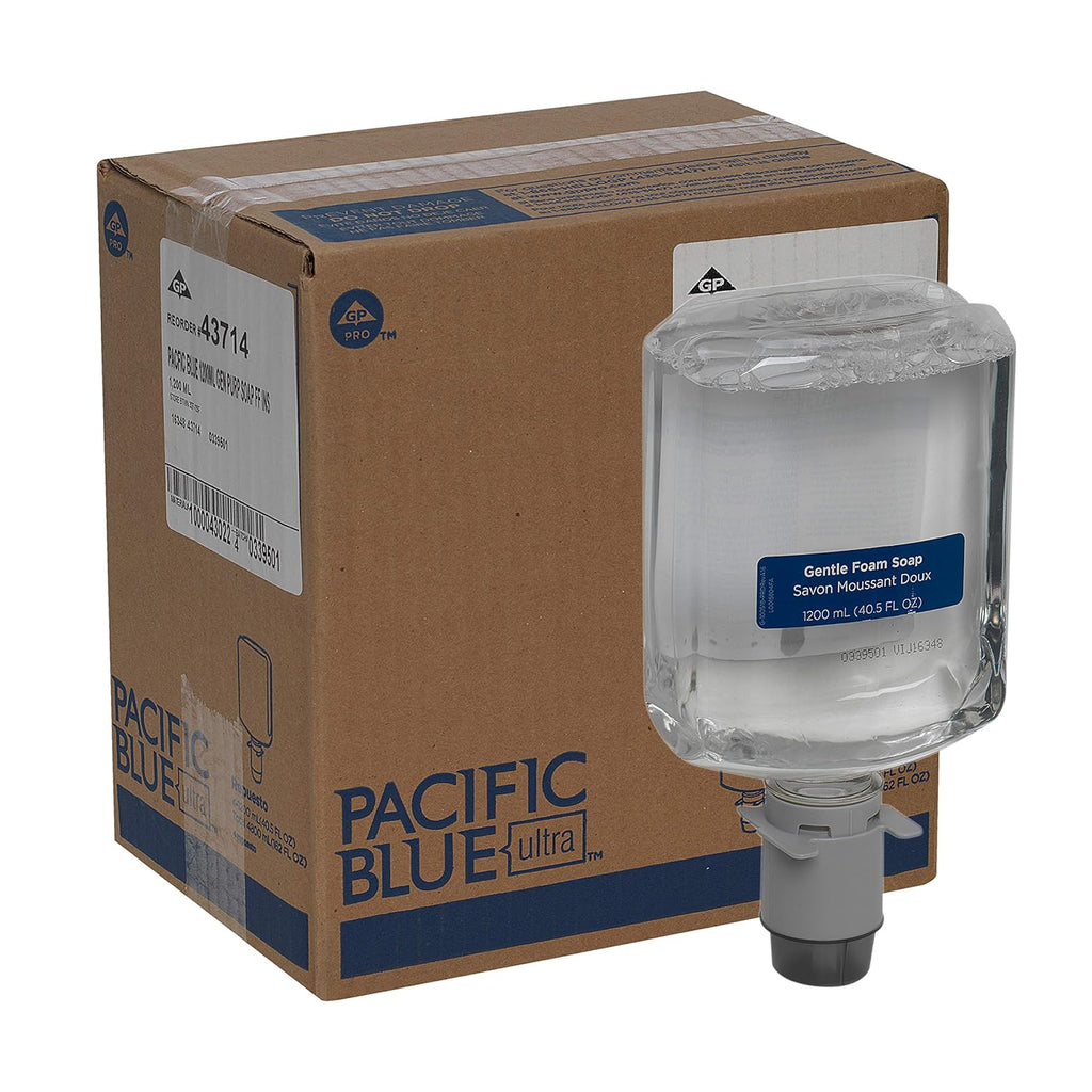 Pacific Blue Ultra Gentle Foam Hand Soap Refills, Dye and Fragrance Free, 1,200 mL, 4 Bottles, Pack of 2 C675511