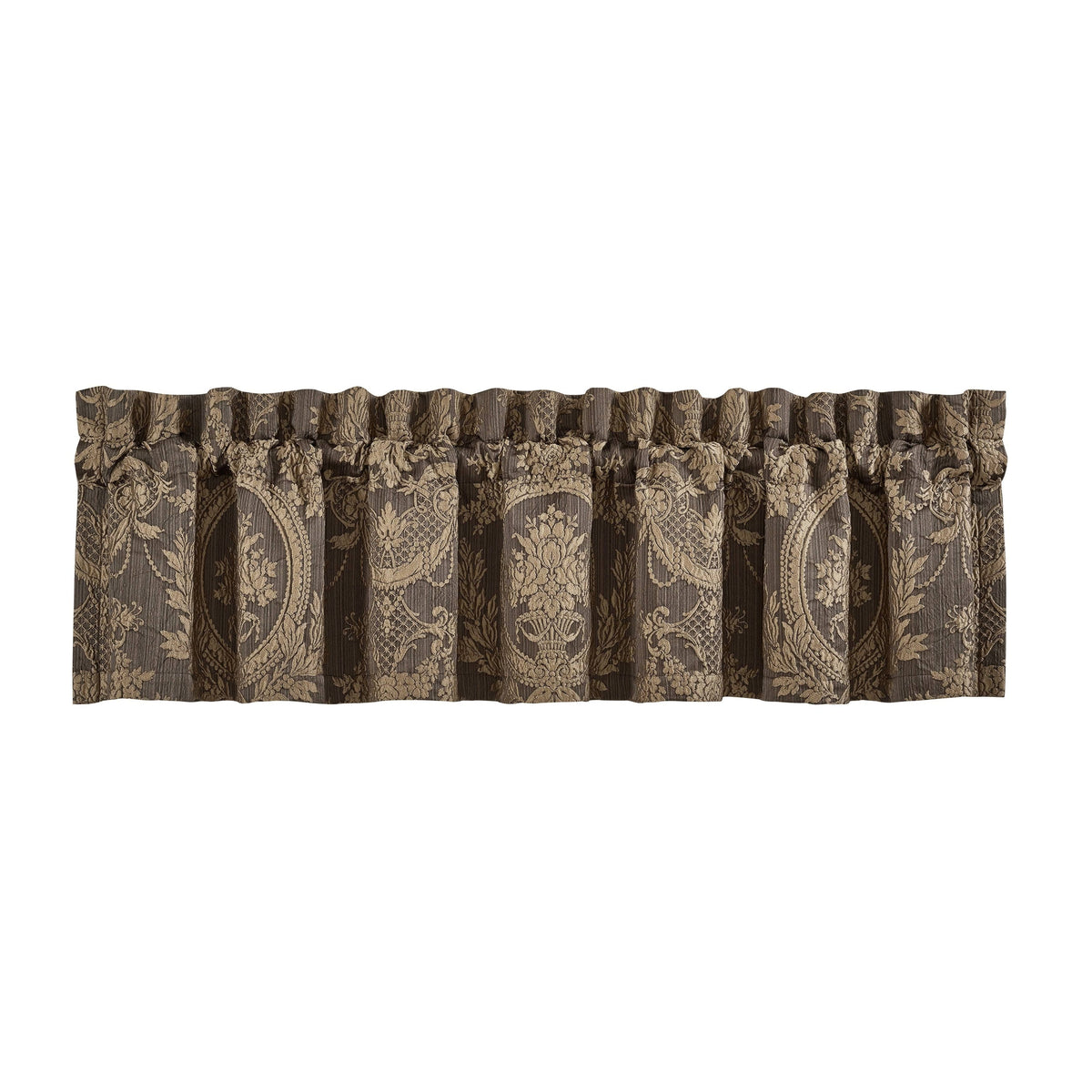Taupe/Chocolate Rod Pocket Window Valance E84091