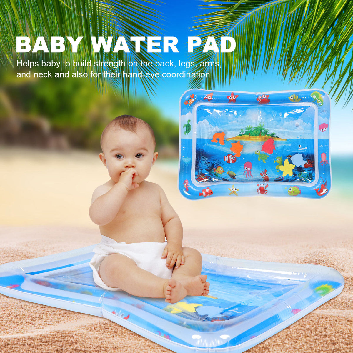 Inflatable Baby Crawling Pad Fish Mat Water Cushion Pvc U581753