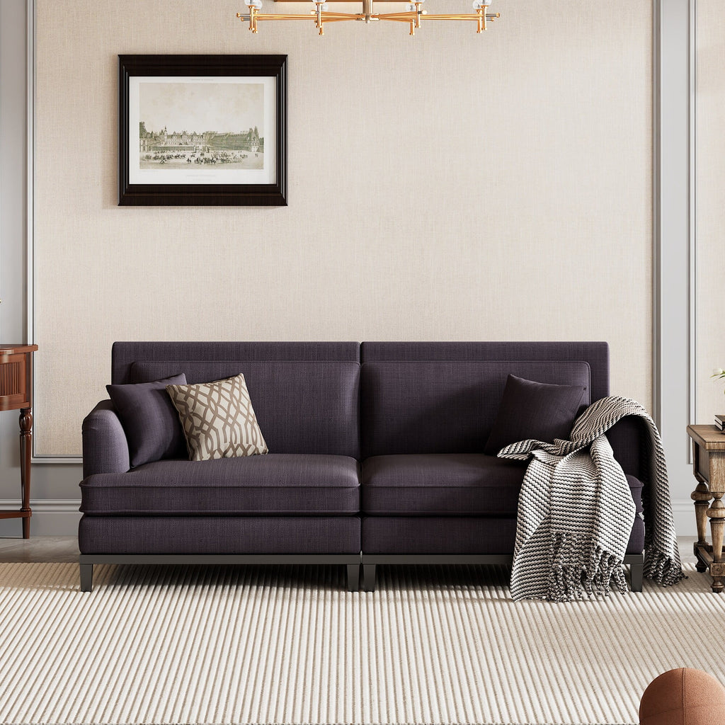Grey Sleeper Loveseat with 2 Throw Pillows M82316