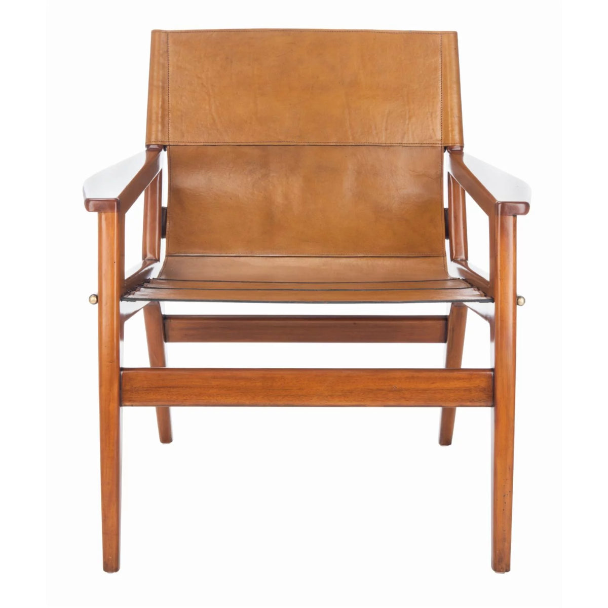 Brown Leather Sling Chair T1971