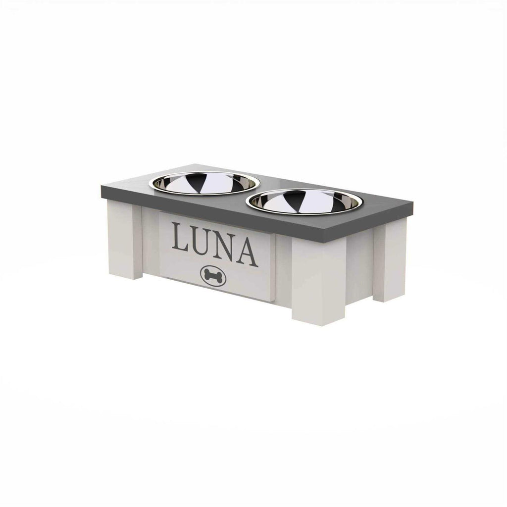 Personalized Elevated Dog Bowl Stand with Internal Storage P13814
