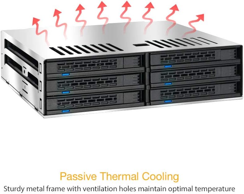 6 x 2.5" SATA HDD / SSD Hot Swap Cage for External 5.25" Bay D1020