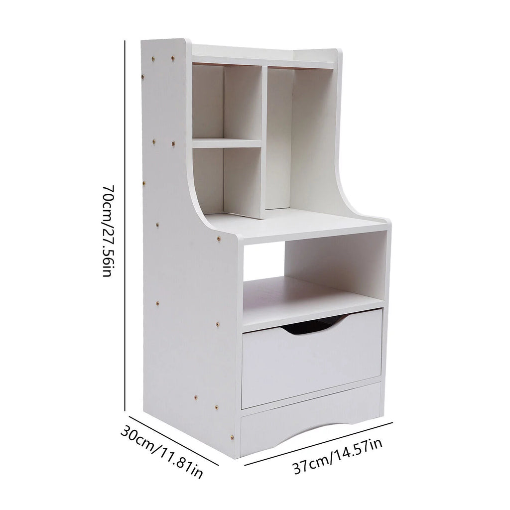 Wood Nightstand Side Table Storage Shelf K932