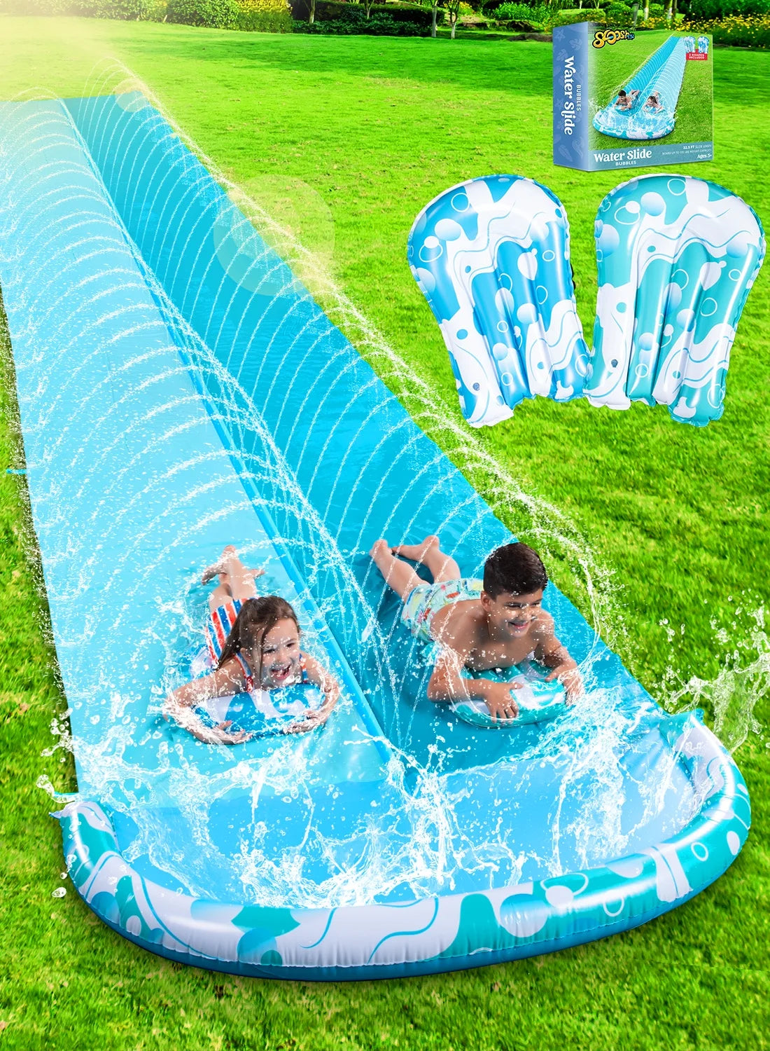 Water Slides with 2 Boogie Boards J714