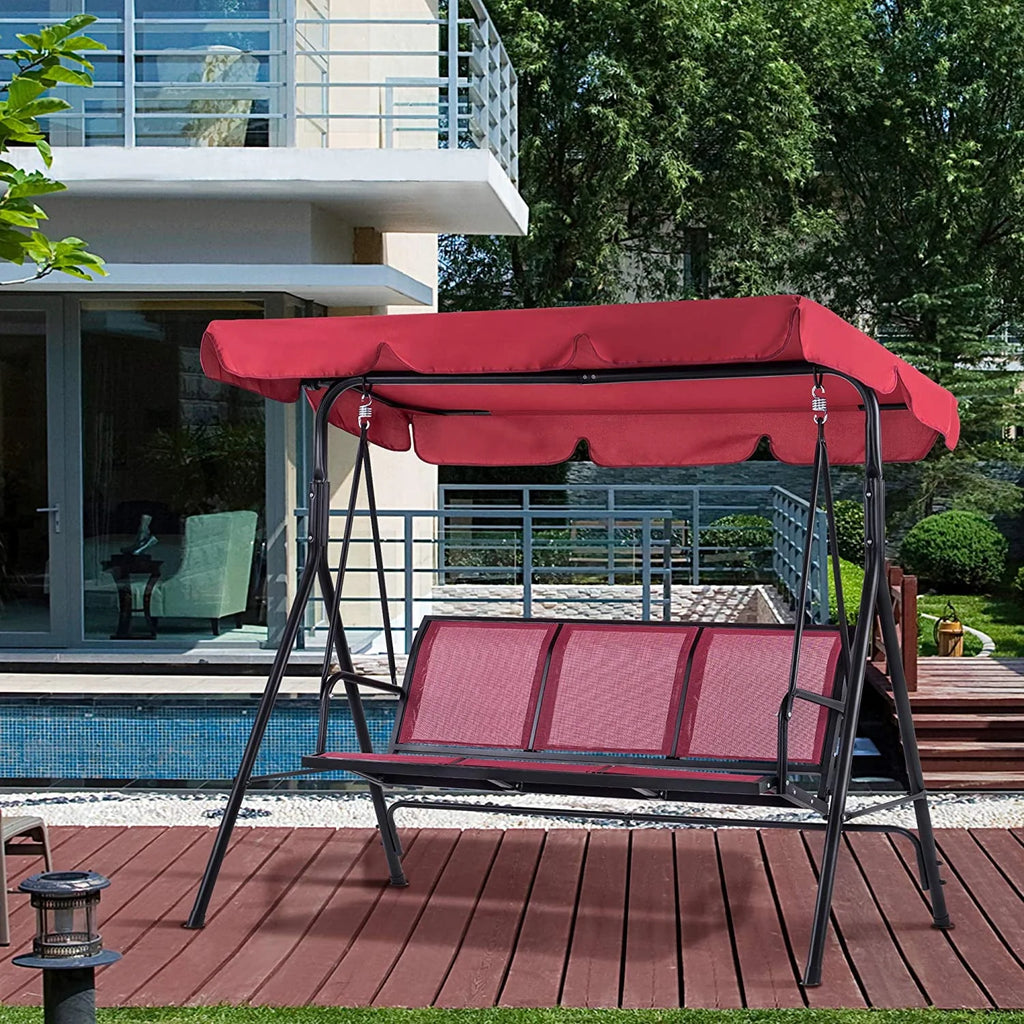 Dark Grey 3-Person Canopy Swing Chair L35715