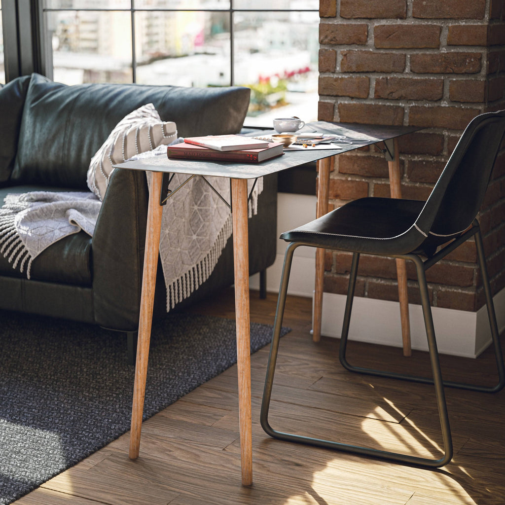Rust Distressed Wood Console Table Z439435