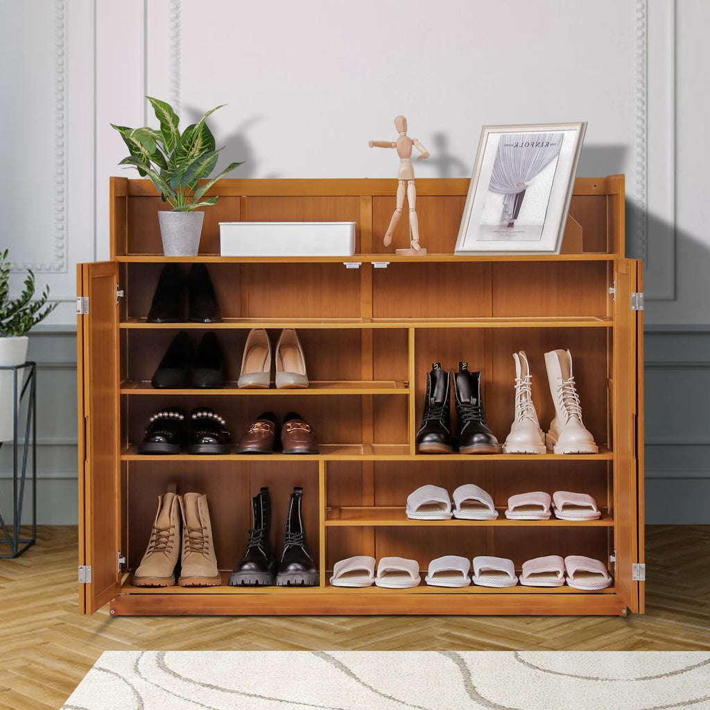 5 Tier Bamboo Shoe Cabinet with Doors J305