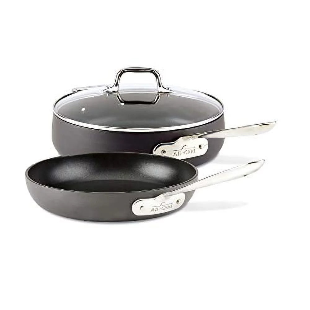 Hard Anodized Nonstick 2 Piece Fry Pan and Saute Pan Set U12234