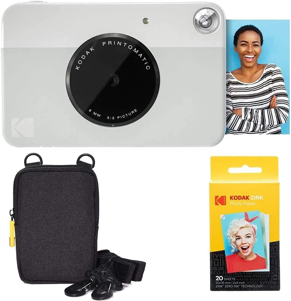 Grey Instant Camera with Zink Paper and Case K5618