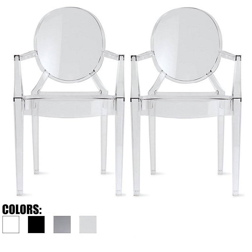 Clear Plastic Dining Chairs Set of 2 T469