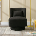 Black 360 Degree Swivel Accent Barrel Chair B65208