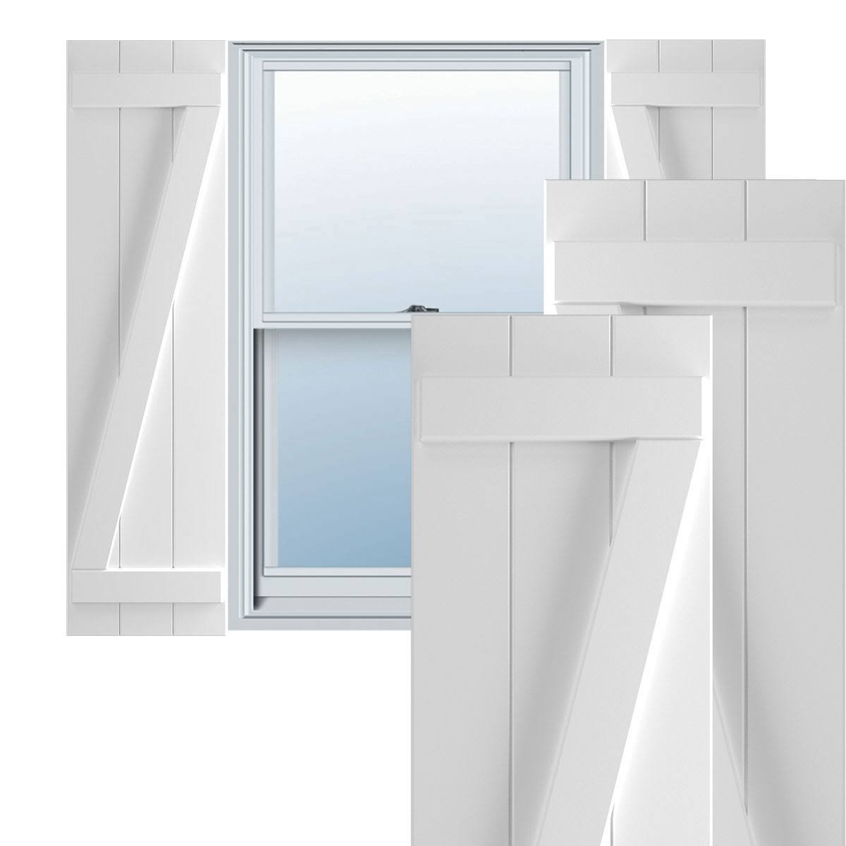 16-1/8x22 x 77x22 PVC Board and Batten Shutters, Unfinished (Per Pair) L694