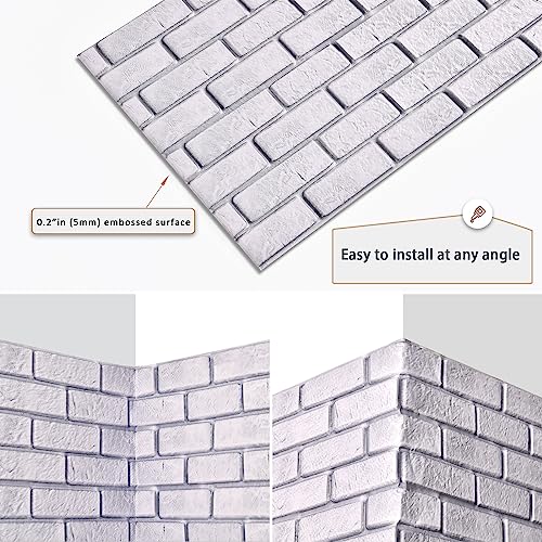 10Pcs 3D Wall Panels Peel and Stick PVC Faux Stone Backsplash Y2004