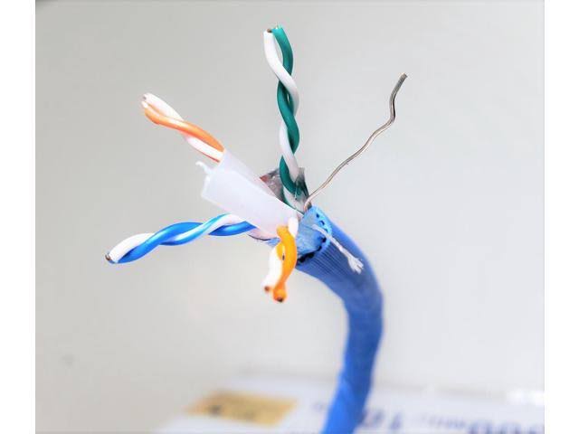 Solid Shielded Cat6a Bulk Ethernet Cable - Blue H618