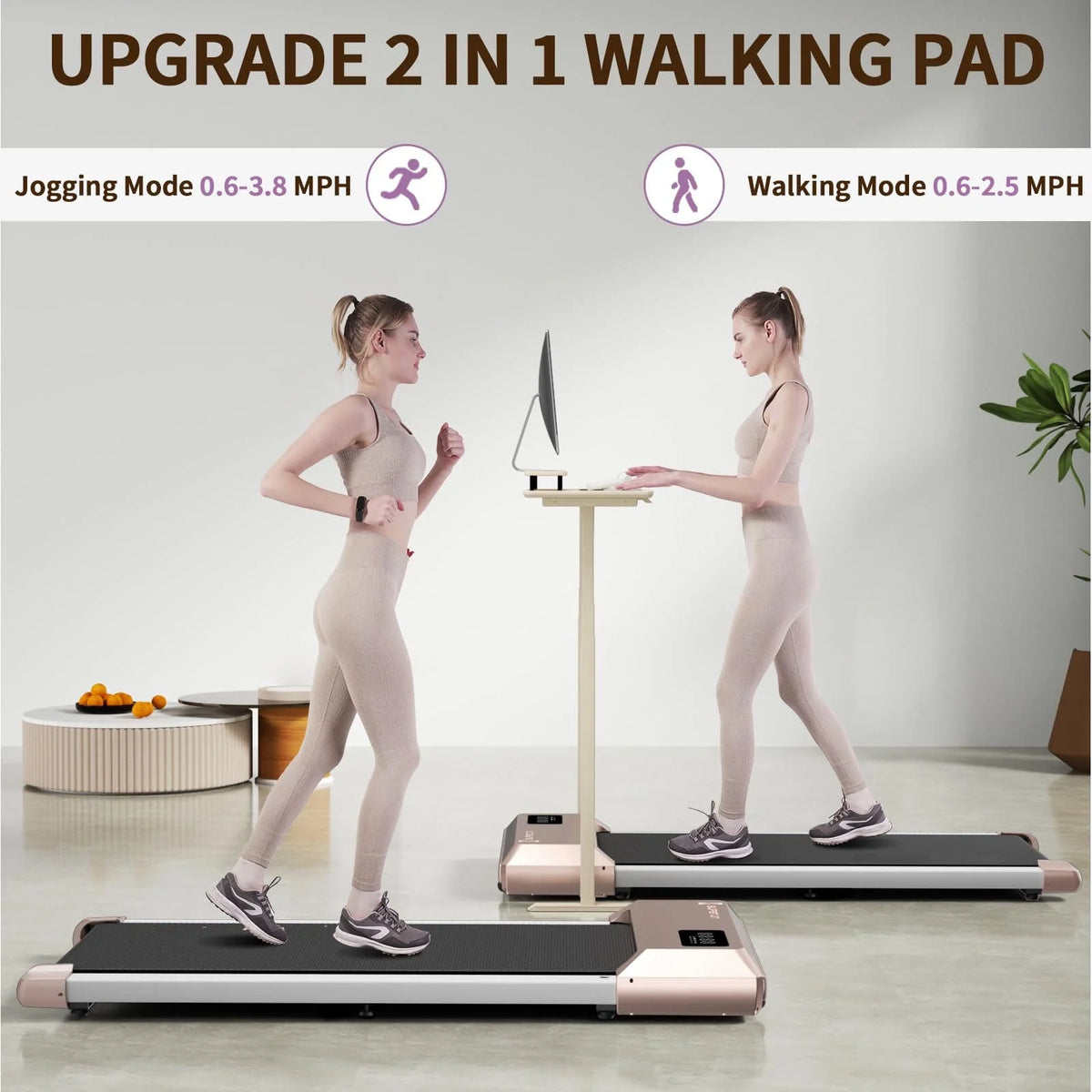 2.5Hp Ultra-Quiet Walking Pad Treadmill with Remote Control G317017
