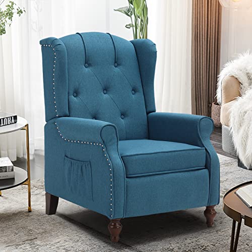 Tufted Fabric Pushback Recliner Chair with Remote Control R1509