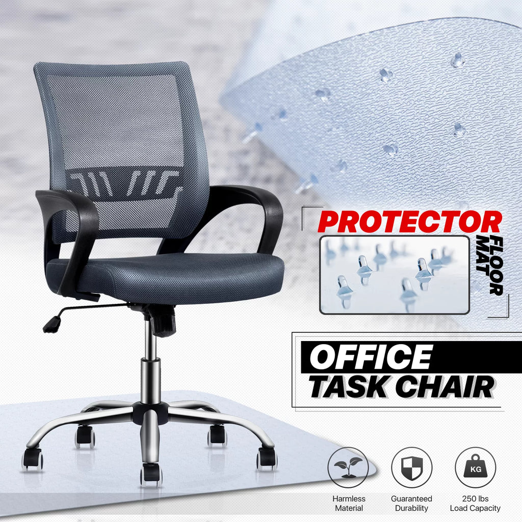 Grey Mesh Ergonomic Office Chair with Lumbar Support X6989