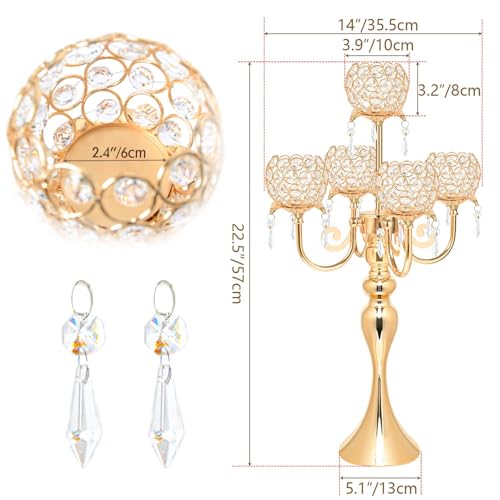 Black Metal Crystal Tea Light Candle Holders Set M941