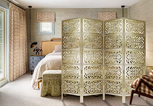 4 Panel Wooden Room Divider Screen U6418