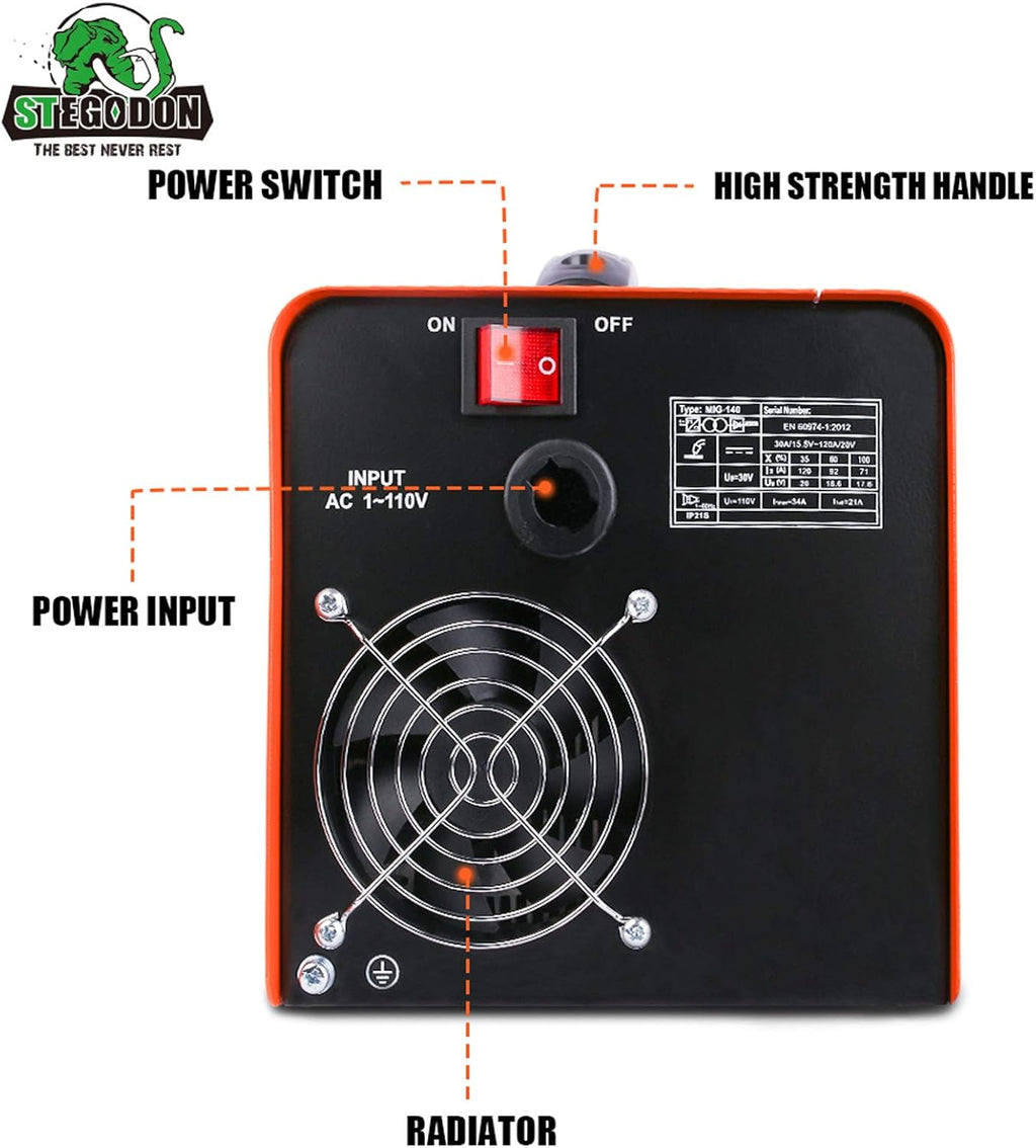 Portable 140 Welder Flux Core Wire Automatic Feed Welding Machine M58411