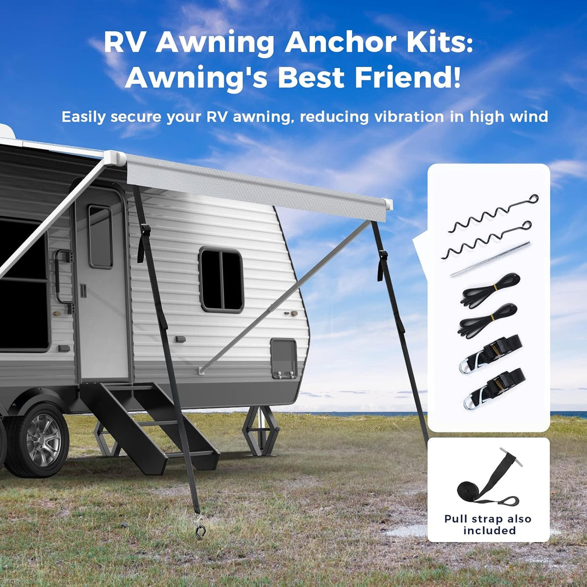 RV Awning Fabric Replacement 20' Gray A14031