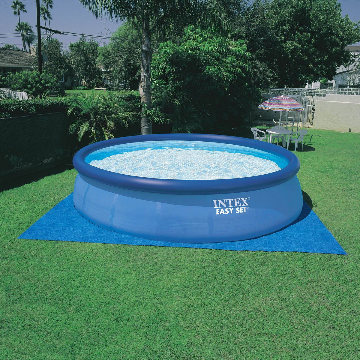 15ft x 42in Inflatable Above Ground Swimming Pool with Pump E795797