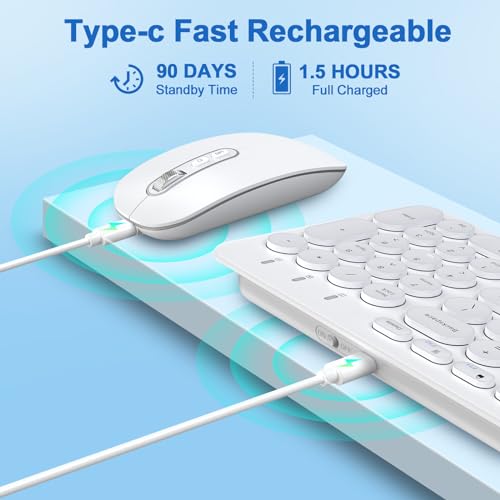 Black Rechargeable Dual-Mode Bluetooth 5.1 USB Wireless Keyboard and Mouse Combo U441