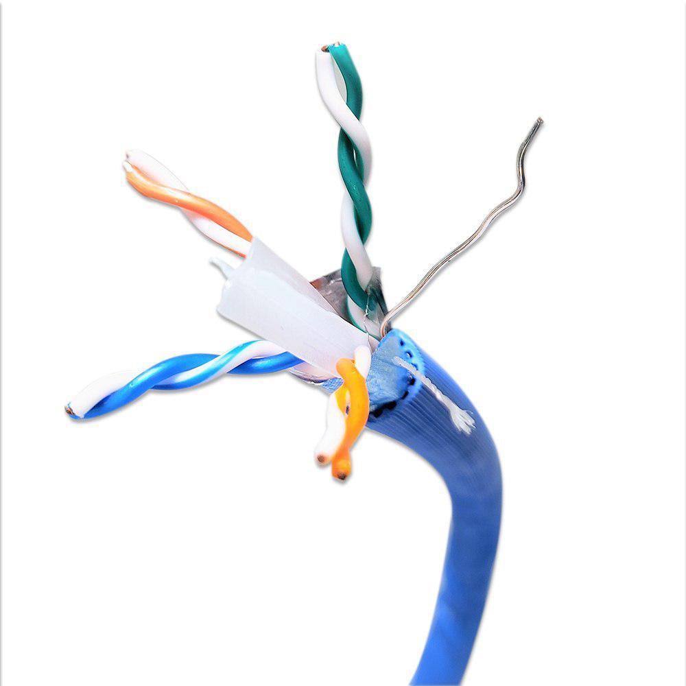 Solid Shielded Cat6a Bulk Ethernet Cable - Blue H618