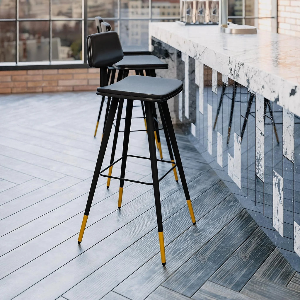 Black Adjustable Low Back Barstool W140321