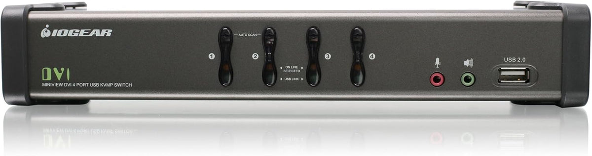 4-Port DVI KVMP Switch with Cables and Wireless Media Center Keyboard and Mouse N614689