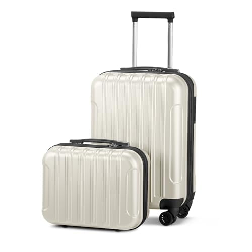 Expandable 2 Piece Hardshell Luggage Set with TSA Lock Spinner Wheels Black F404642