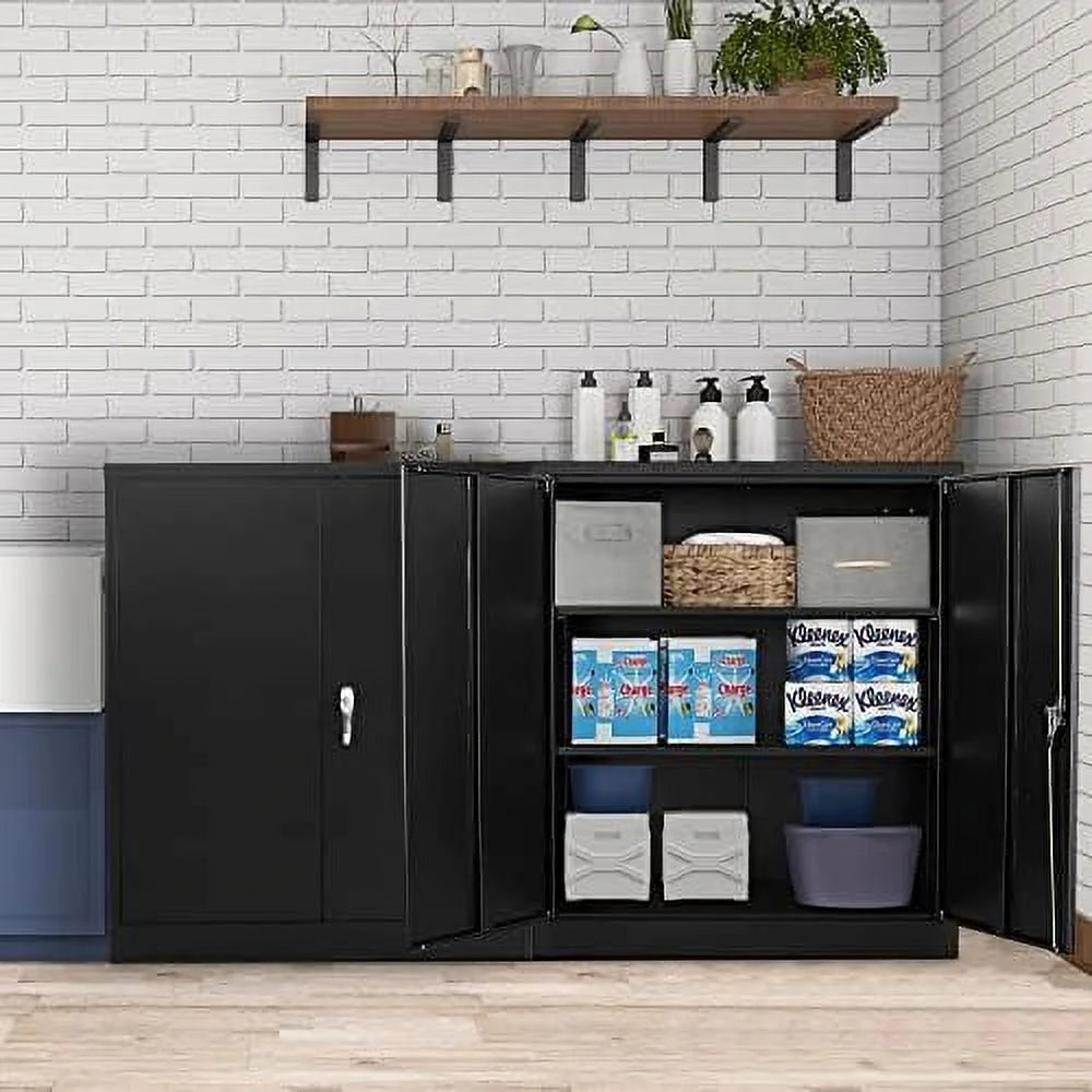 Locking Steel Cabinet with Doors and Shelves G130947