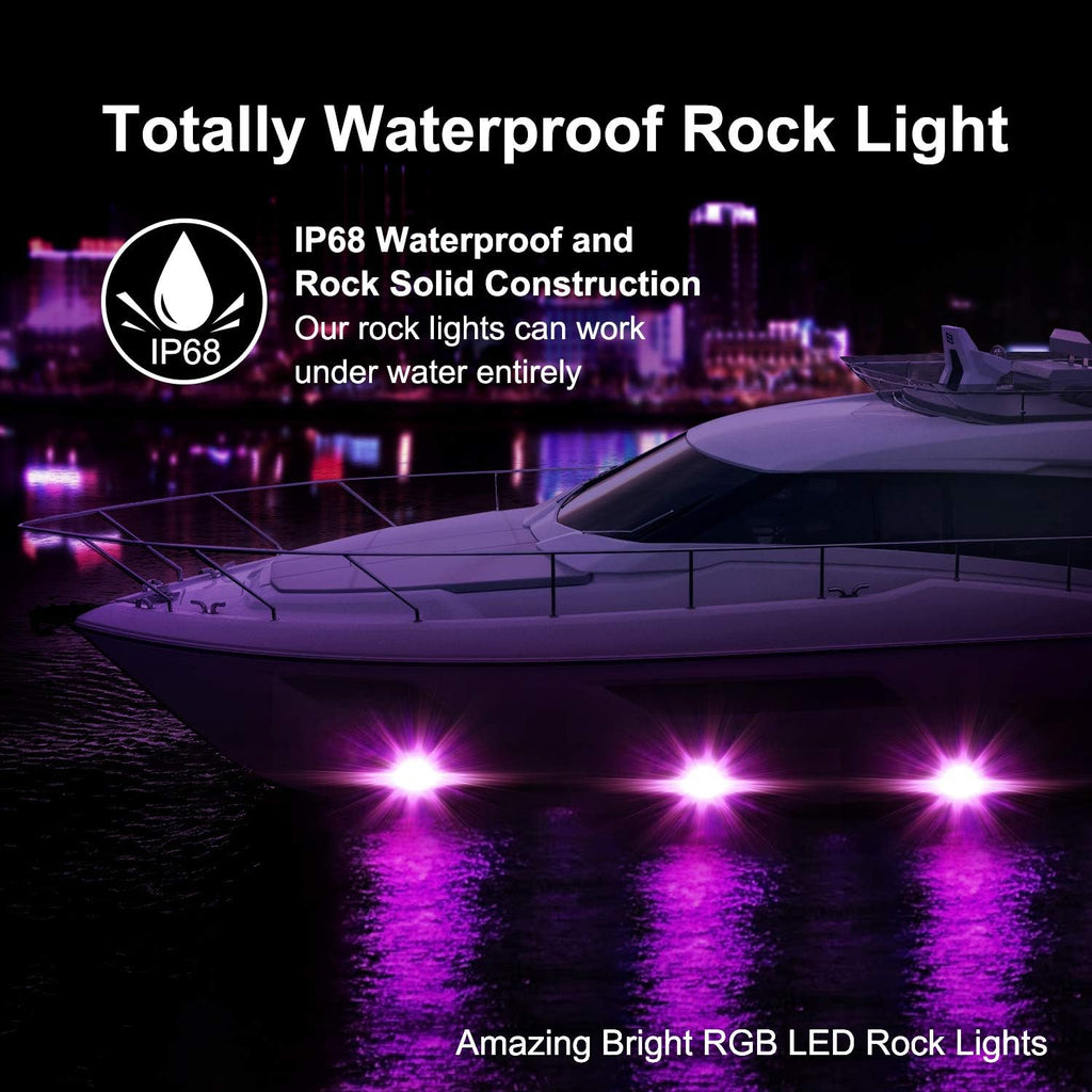 RGB LED Rock Light Kits with 6 Pods, Pack of 2 H118603